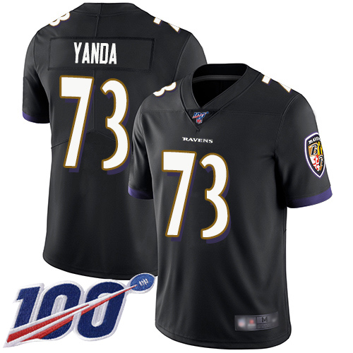 Baltimore Ravens Limited Black Men Marshal Yanda Alternate Jersey NFL Football #73 100th Season Vapor Untouchable->women nfl jersey->Women Jersey